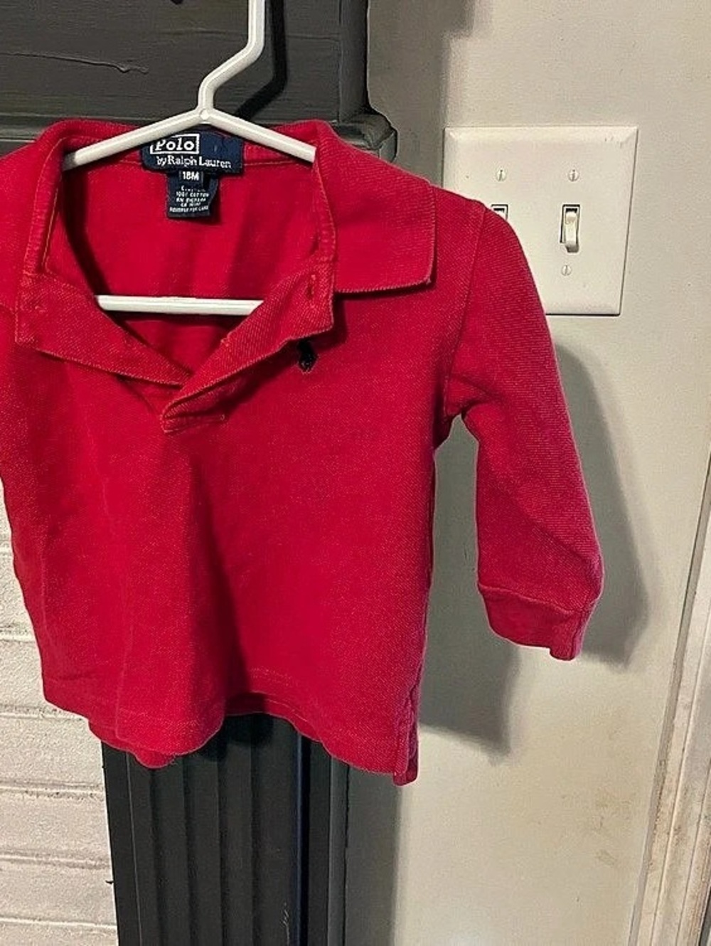 Polo by Ralph Lauren Red Polo Long Sleeve Shirt Baby 18M